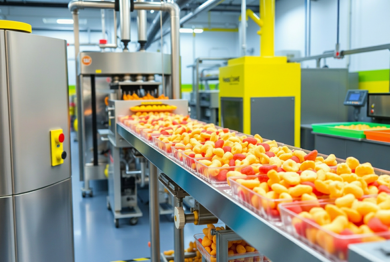 Bright, clean HARKUB puff snack production line